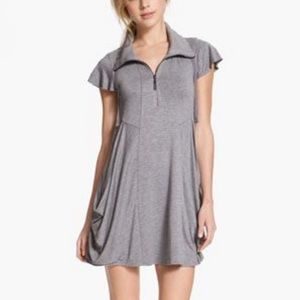 Kensie Zip Front Jersey Dress Grey Size S